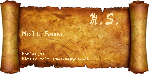 Molt Samu névjegykártya